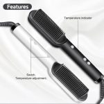 Electric 2in1 Hair Brush Straightener & Curler - Image 5