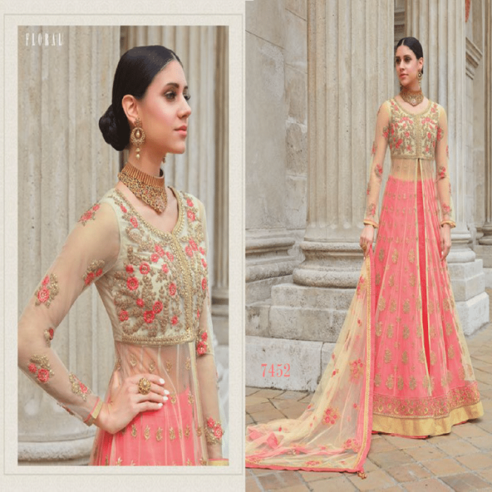 Floral Naomi Net Wedding Heavy Dress - Image 1
