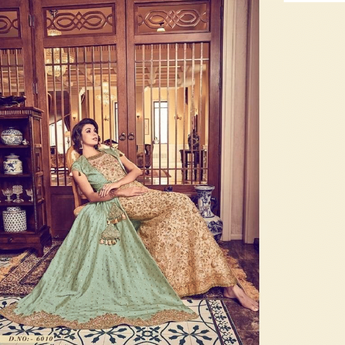 Jacquard Silk Beautiful Dress-6010 - Image 3
