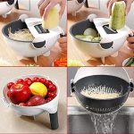 Multi Functional Magic Kitchen Vegetable and Fruit Shredder Chopper Slicer Rotate Vegetable Cutter Portable with Drain Basket