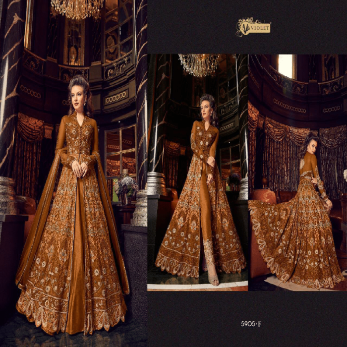 Swagat Violet Net Shalwar Suits- 5905 - Image 1