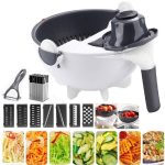 Multi Functional Magic Kitchen Vegetable and Fruit Shredder Chopper Slicer Rotate Vegetable Cutter Portable with Drain Basket - Image 2