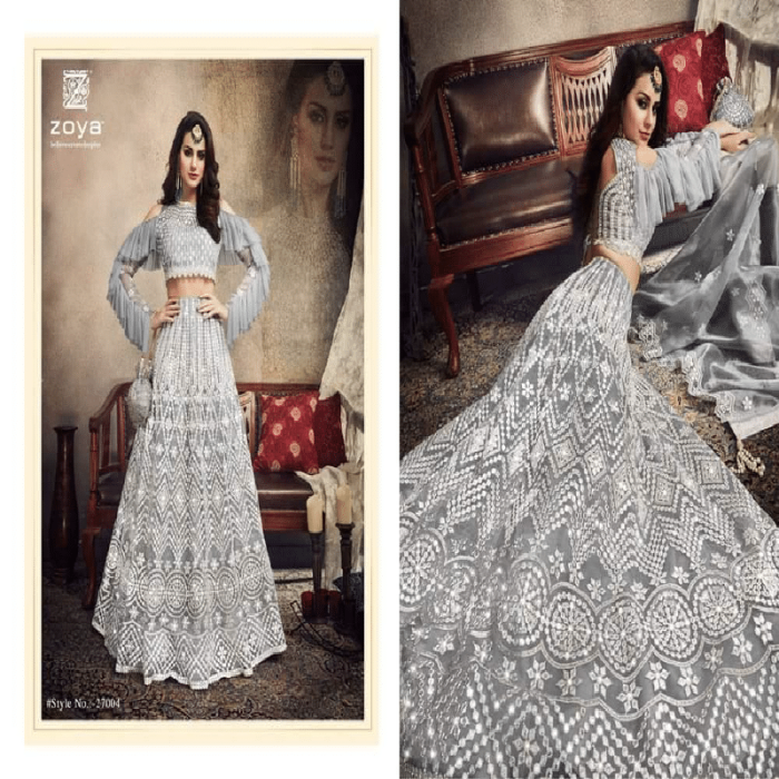 Zoya LegacyGrey Color Bridal Lehenga Choli- 27004 - Image 1