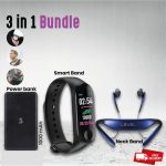 3in1 Offer Sonilex Slim Cable Battery Charger 10000 M3 SMART BAND Bluetooth Health Bracelet Band, Level U Pro Bluetooth
