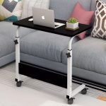 Notebook Desk Table with Height Adjustable & Wheels