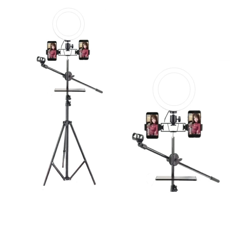 Selfie-Ring-Light-with-Tripod-Stand-&-Cell-Phone-Holder-for-Live-Stream Selfie Ring Light with holder Tripod Stand - Image 1
