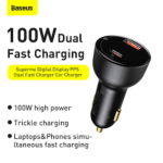 Baseus-Digital-Display-PPS-Dual-Qucik-Car-Charger-100W-souqaalam.com