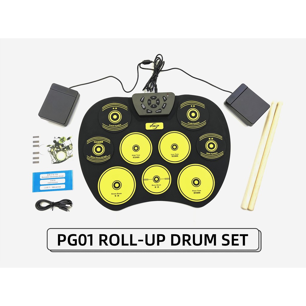 37b3160b503162ffaaae4f3493e5d5b5 Phip PG01 USB RollUp Silicon Drum Set - Image 1