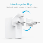Anker USB Plug Charger PowerPort 4 Lite with Interchangeable UK - Image 2