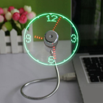 USB Clock Fan with Real Time Clock & Temperature Display