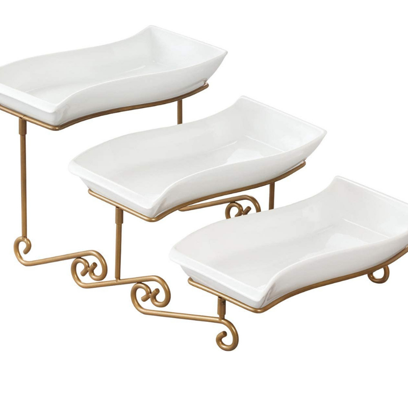 16 Shallow 3Tier Serving Plate DY1288G - Image 1