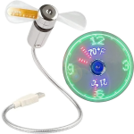 USB Clock Fan with Real Time Clock & Temperature Display - Image 3
