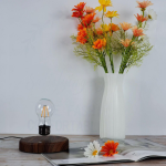 Levitating Magnetic LED Light Bulb with Walnut Wood Base Night Lamp - Image 4
