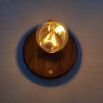 Levitating Magnetic LED Light Bulb with Walnut Wood Base Night Lamp - Image 3