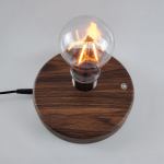 Levitating Magnetic LED Light Bulb with Walnut Wood Base Night Lamp - Image 2