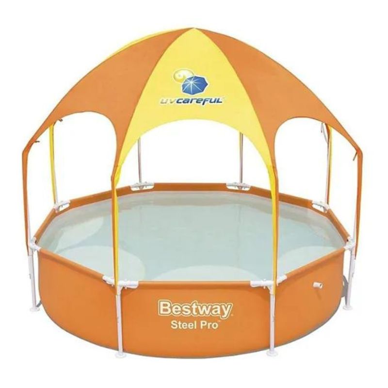 bestway-steel-pro-uv-care-pool with-shade